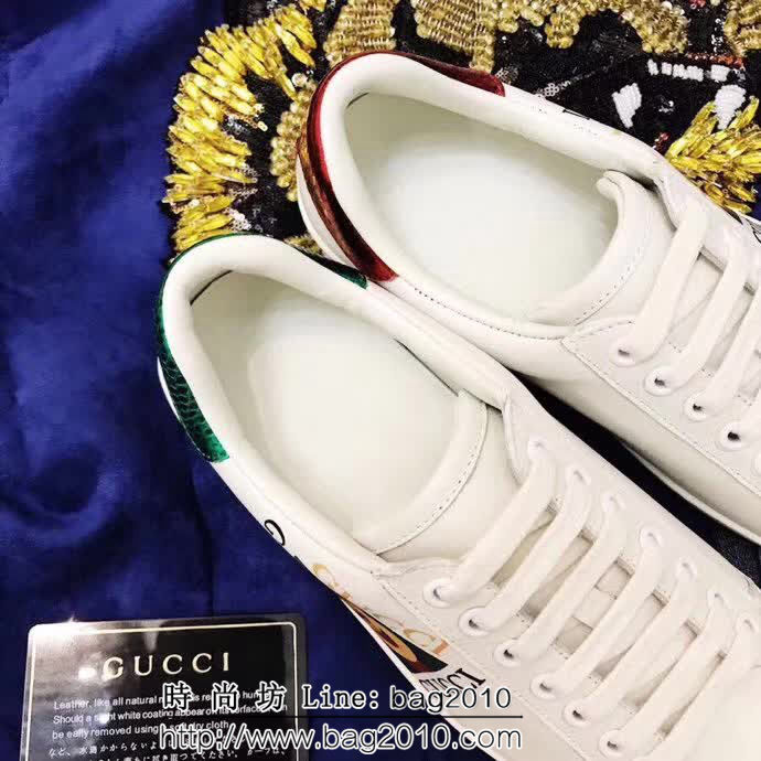 GUCCI古馳 專櫃同步 經典款 印花小白鞋 情侶款 QZS2322